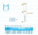 جدول سایز بندی عصای زیر بغل موژان طب تهران